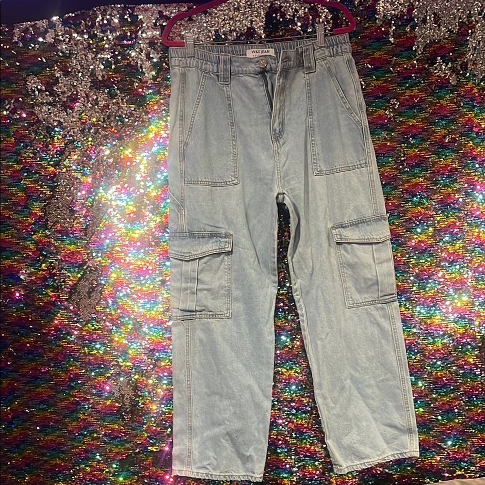 Pale Blue Cargo Jeans